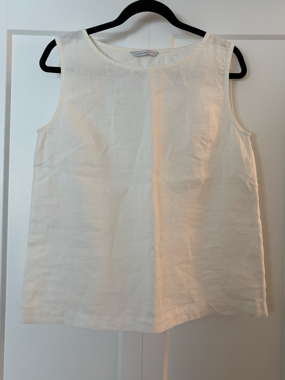 Linenfox pure linen crisp white tank